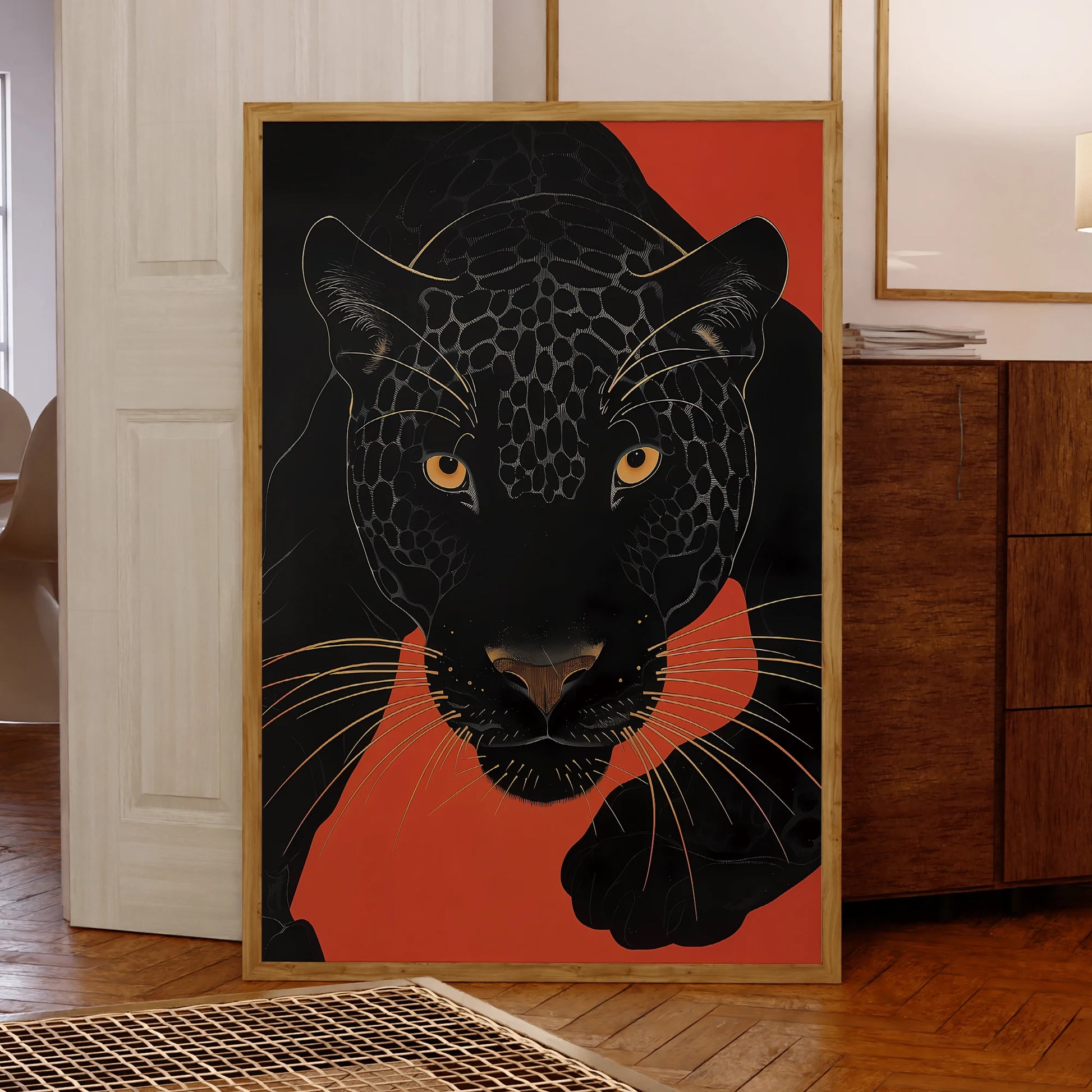 Modern Jaguar Animal Illustration Black Leopard Wall Art Prints Canvas Painting Poster Picture For Living Room Home Decor Peaceful Pleasures Health and Wellness