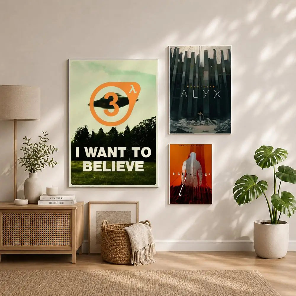 Half-Life 2 HD Self-Adhesive Waterproof Gaming Poster Wall Art Gaming Wall Poster Peaceful Pleasures Health and Wellness