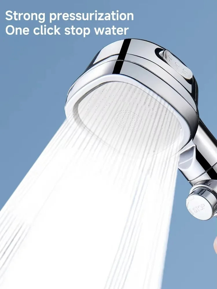 Square High Pressure Shower Head – 3 Modes, Filter & Water Saving