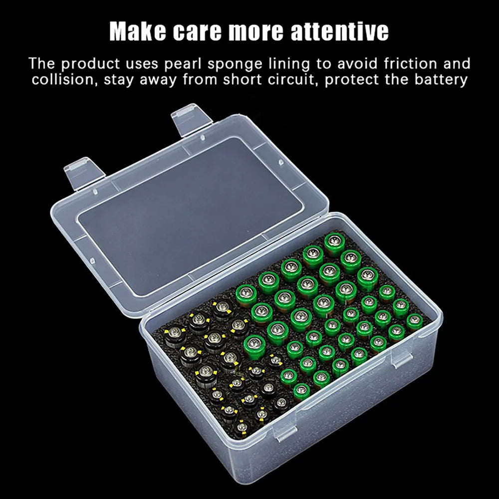 AA AAA Battery Organizer Box – 54-Cell Storage Case & Dispenser
