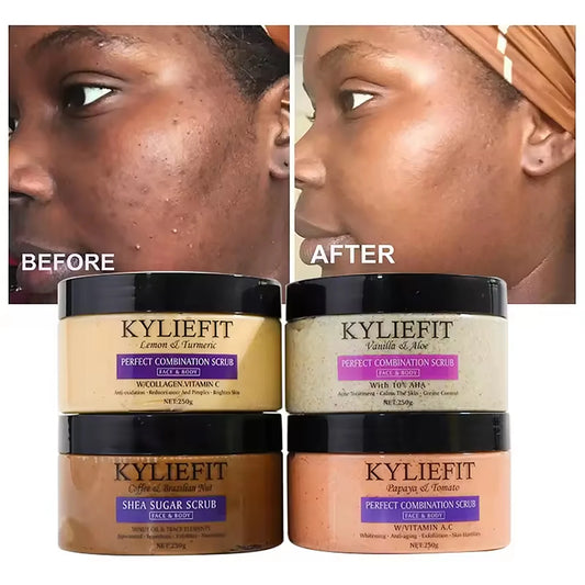 AILKE Natural Exfoliating Body & Face Scrub | 250g | All Skin Exfoliating Body Scrub Peaceful Pleasures Health and Wellness Pack of 4 Germany