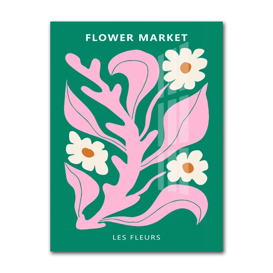 Retro Pink Preppy Canvas Wall Art | Cherry Heart Snake Poster
