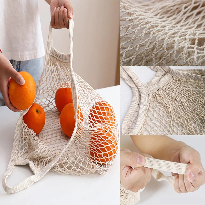 Reusable Cotton Mesh Grocery Bag – Produce & Fruit Storage
