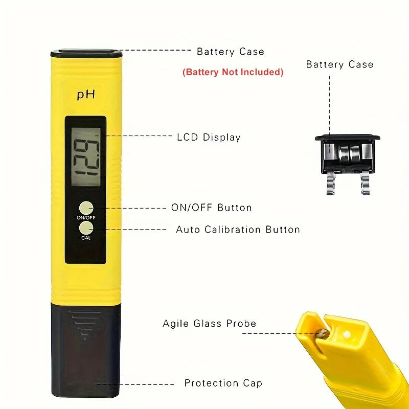 Water 0-14 PH Meter Digital Tester TDS Water Quality Tester 0.01ph Automatic Calibration For Household, Aquarium, Swimming Pool Peaceful Pleasures Health and Wellness