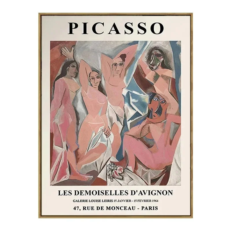 Vintage Famous Van Gogh Monet Matisse Picasso Poster Print Canvas Painting Wall Art Pictures for Home Room Decor Peaceful Pleasures Health and Wellness 1 40x50cm Unframed