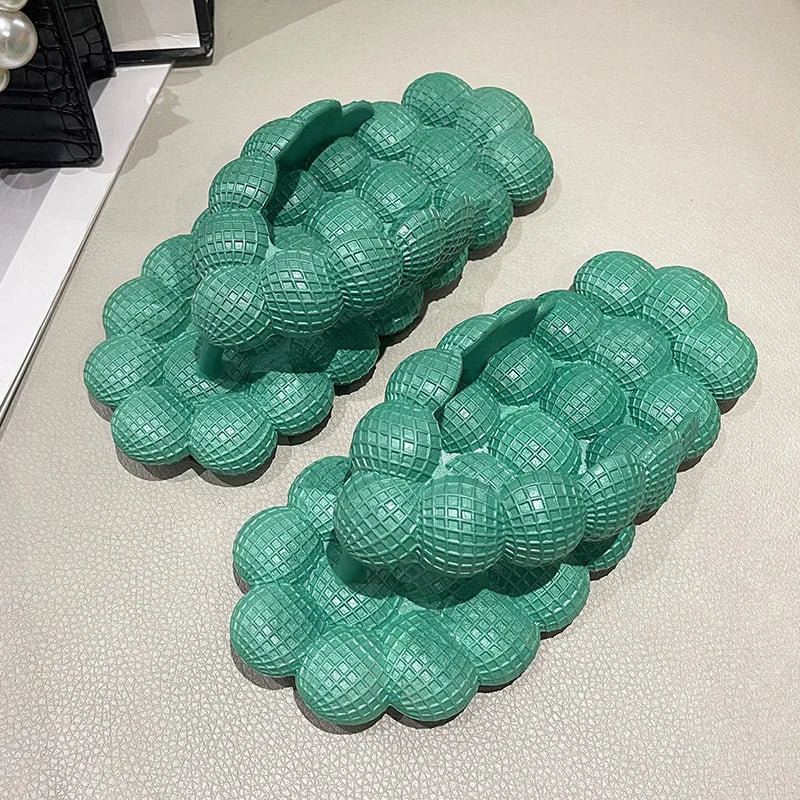 Flip-flops female summer wear ins fashion Korean version of all kinds of home indoor non-slip can wear flat slippers Peaceful Pleasures Health and Wellness Green 37