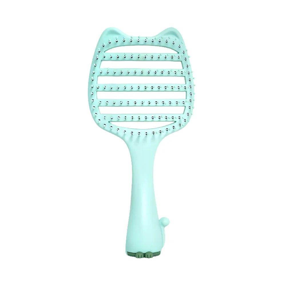 Cat-Ear Hollow Hair Brush – Anti-Static Detangling Comb