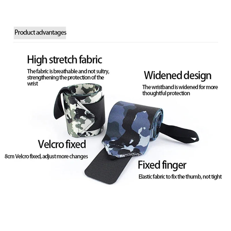 Wrist Support Gym Strap Camouflage Adjustable Wristband Elastic Wrist Wraps Bandages for Gym Weightlifting Protect Hand Wrap Peaceful Pleasures Health and Wellness