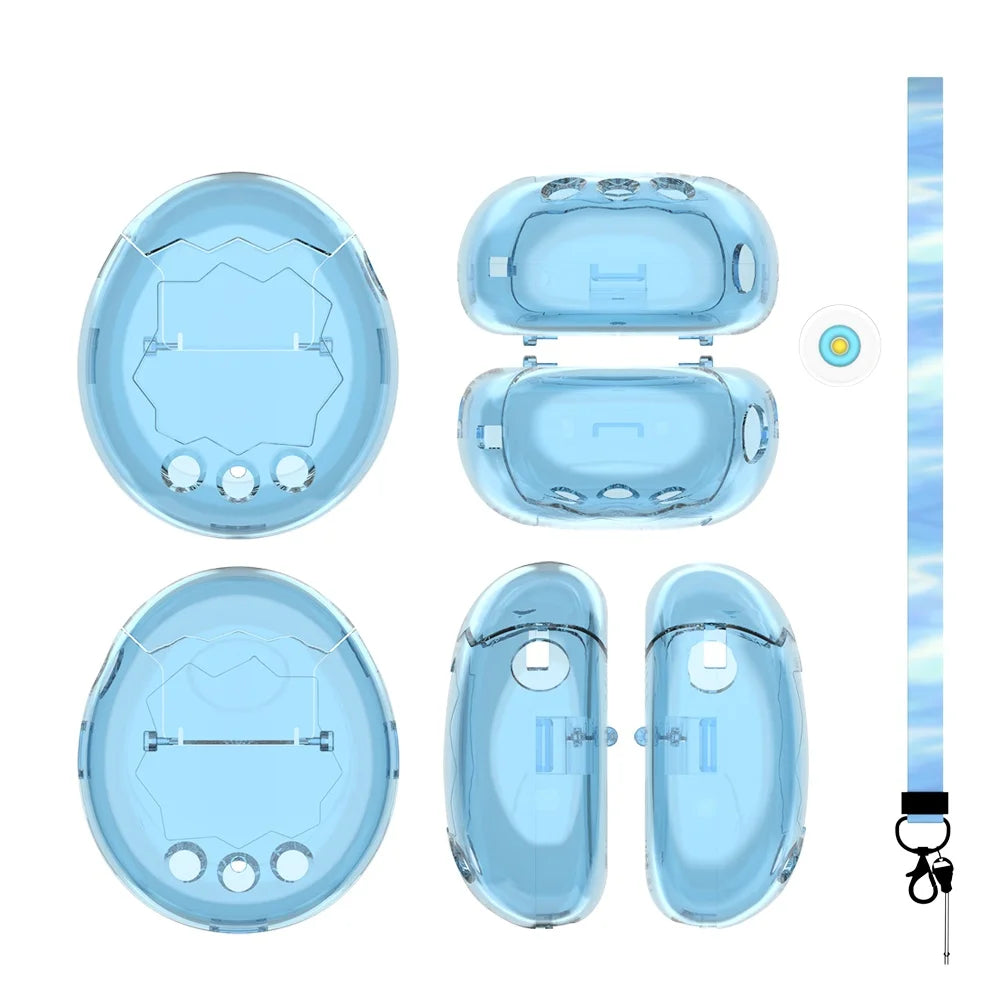 One-Piece Shell Design Protective Case For Tamagotchi Paradise Transparent Design With A Sleek And Elegant Appearance Peaceful Pleasures Health and Wellness clear blue