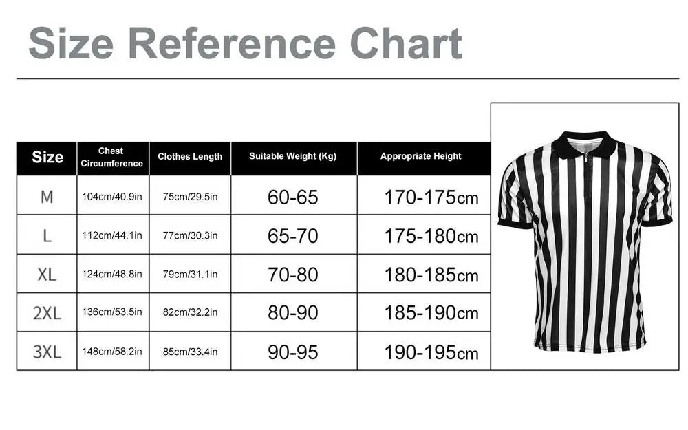 Men's Striped Referee Shirt | Pro Collar | Soccer Basketball Referee Shirt Peaceful Pleasures Health and Wellness M