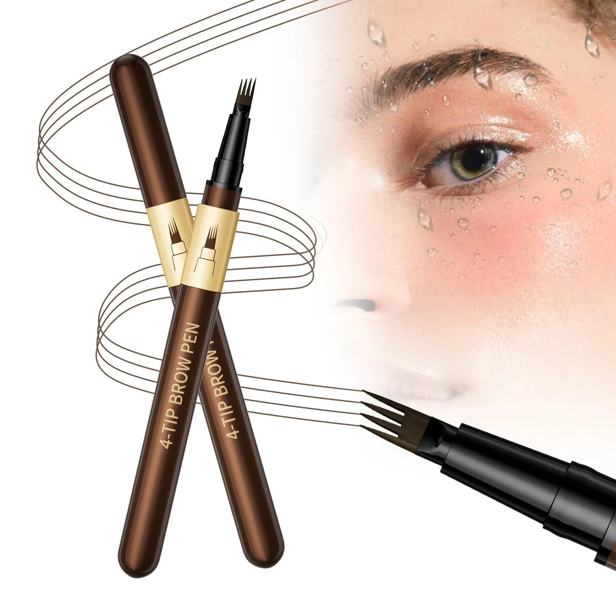 Hello Kiss 4-Tip Eyebrow Pencil – Waterproof & Long-Lasting
