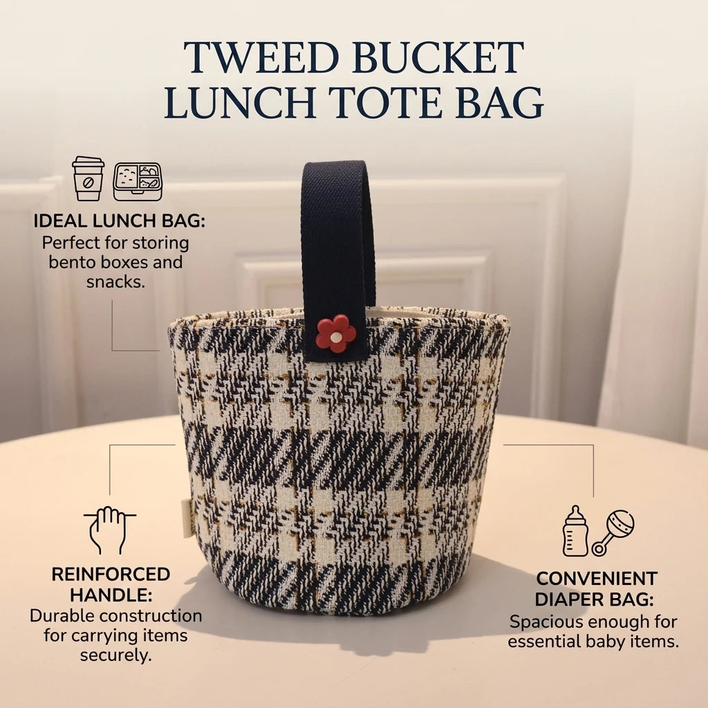 Canvas Lunch Bag for Women Large Capacity Thermal Insulated Tote with Double Handles and Reinforced Bottom Ideal for Picnic Peaceful Pleasures Health and Wellness