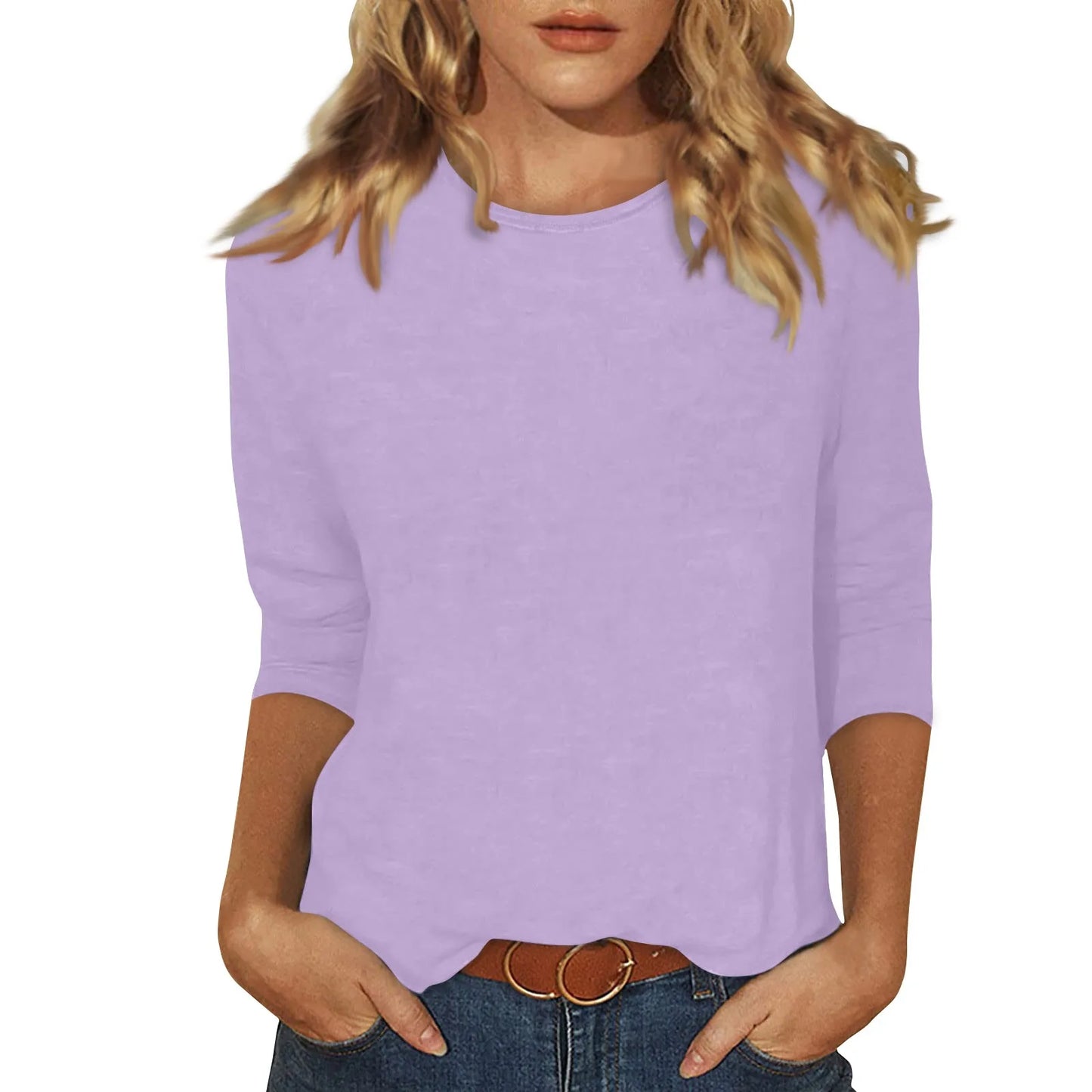 Women Summer Tops Round Neck Three Quarter Sleeve Comfortable Print T Shirt Blouse Women T Shirt muticolor t shirt tops Peaceful Pleasures Health and Wellness
