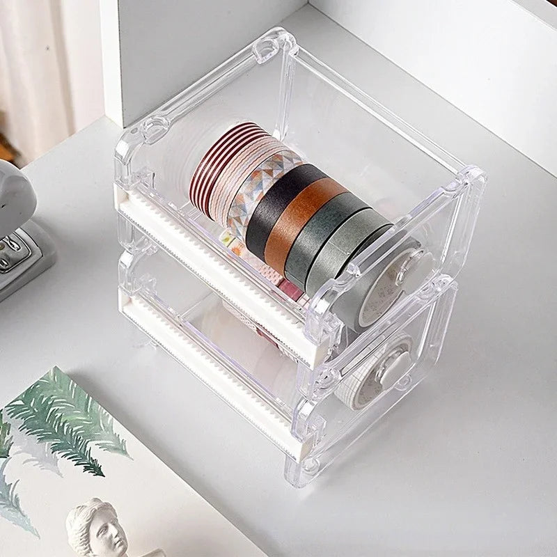 Creative Cutter Tape Tool Dispenser Transparent Holder Office