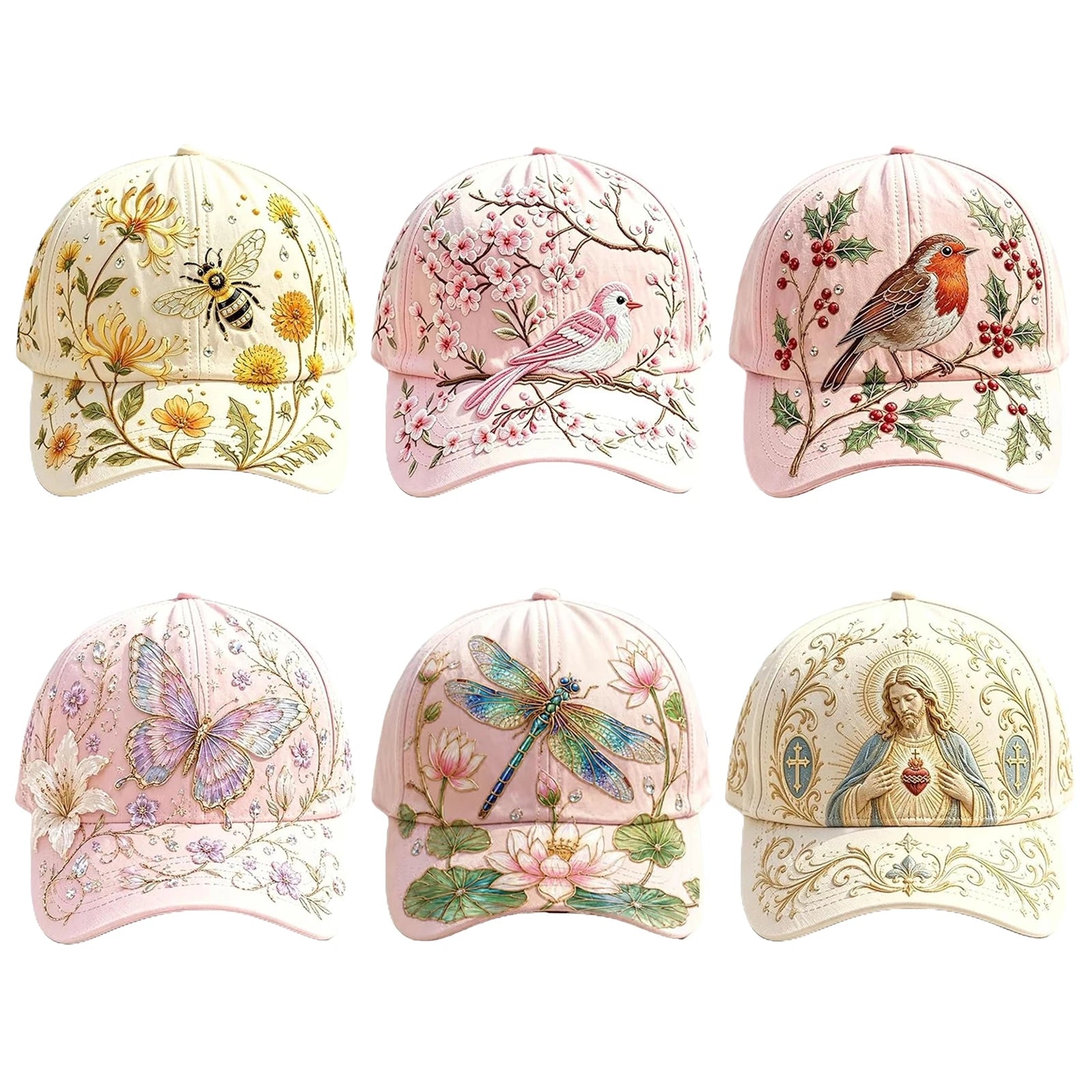 Cotton Animal Pattern Baseball Hat Adjustable Lightweight Casual Sun Hats Breathable for Nature Lover Gardeners Women Peaceful Pleasures Health and Wellness