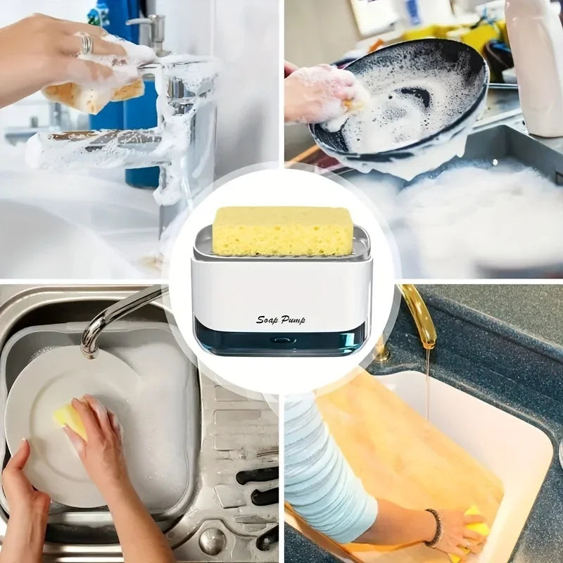 2-in-1 Kitchen Soap Dispenser & Sponge Holder | Large Capacity