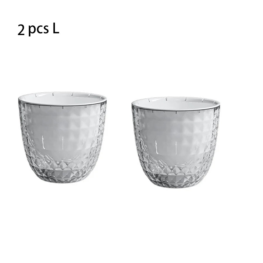 Self-Watering Plant Pots with Reservoir – Double Layer Clear Planter for African Violets & Indoor Plants