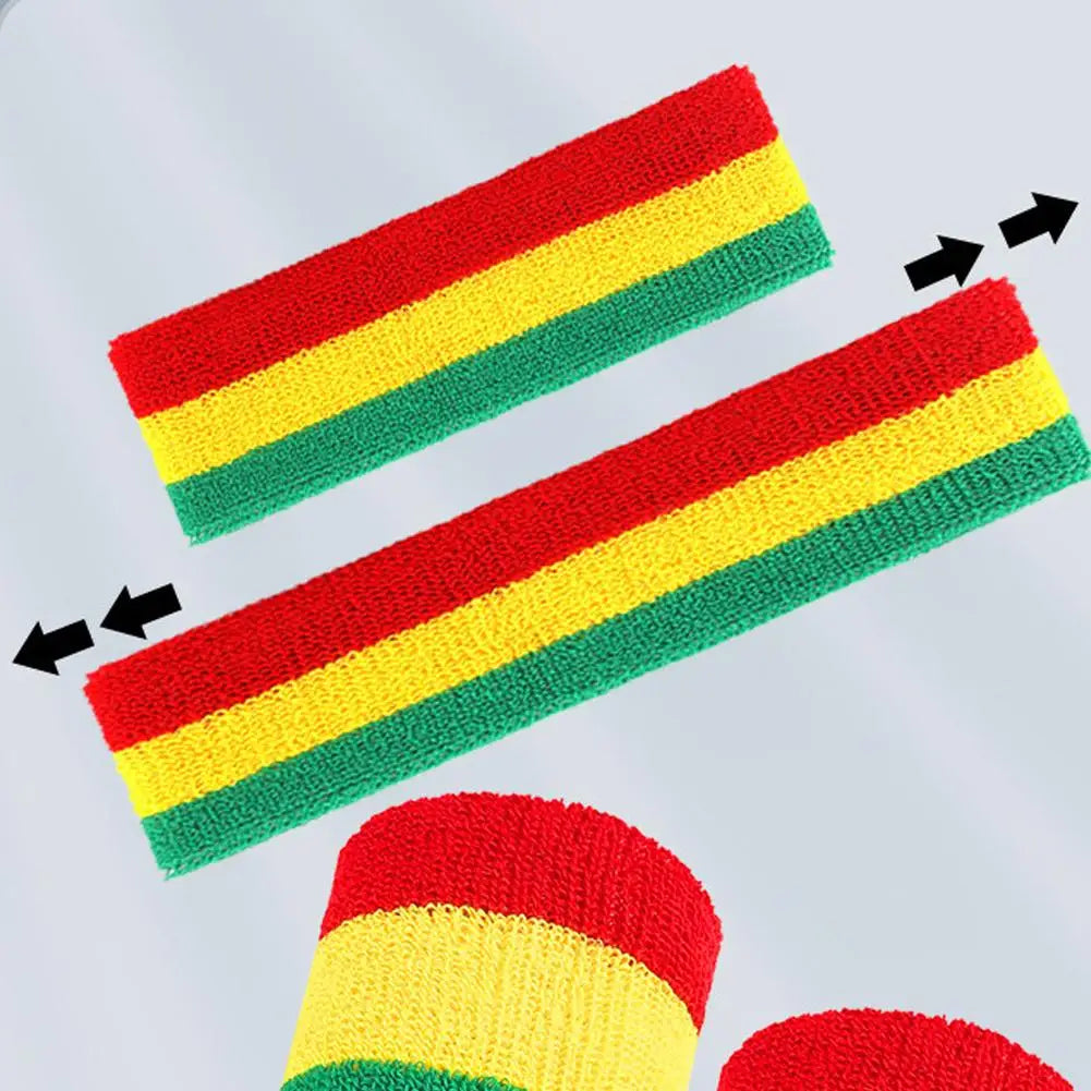 Cotton Sports Headband & Wristband Set | Moisture Wicking