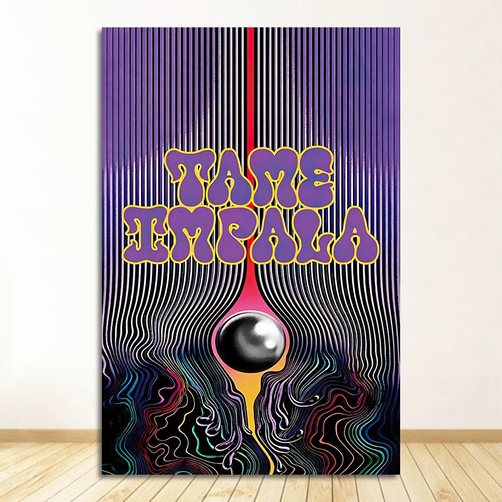 And Prints Rock Music Band Tour Art Canvas Painting Wall Pictures For Living Room Home Decor New Tame Impala Psychedelic Poster Peaceful Pleasures Health and Wellness 2714-12 50x70cm Unframed