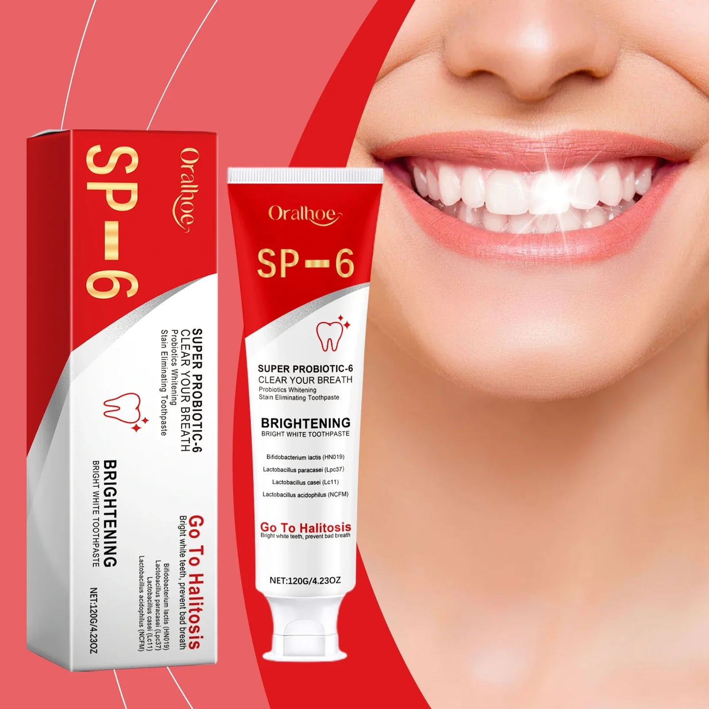 Oralhoe SP6 Probiotic Whitening Toothpaste 120g | Stain Remover