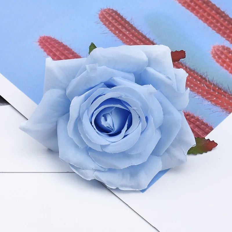 Artificial Silk Rose Flower Heads 5/10 Pcs – Wedding & Decor