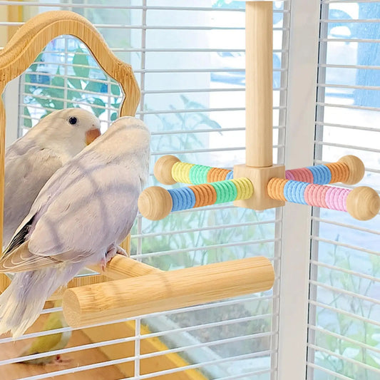 Rotating Wood Bird Perch Toy | Windmill Design for Parrots Bird Perch Toy Oasis Select