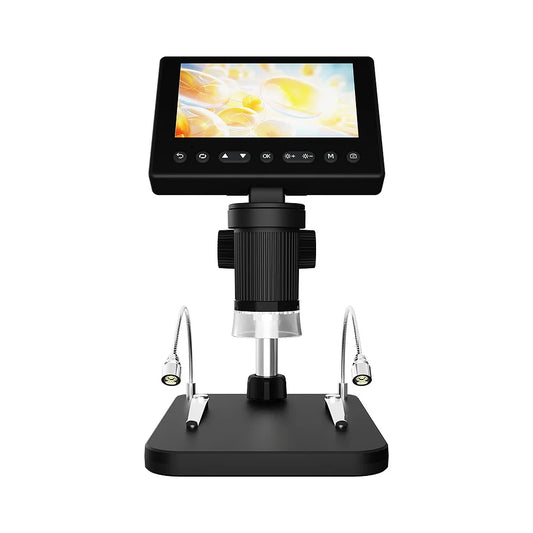 Digital Electron Microscope with 5 Million Electron Magnifying Glass and 4.5-Inch Screen Integrated Microscope Peaceful Pleasures Health and Wellness WHITE