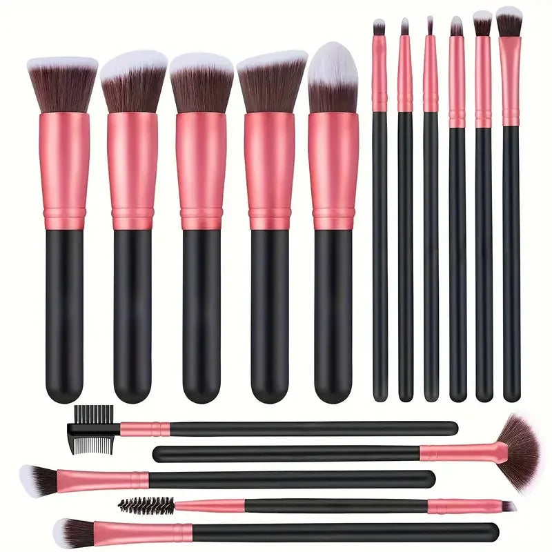 Professional Makeup Brush Set 14/16Pcs – Contour, Blush & Powder