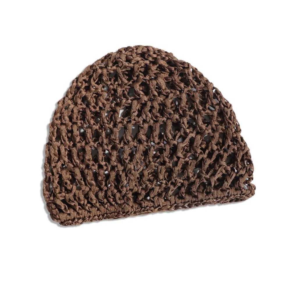 Hollowout Crochet Turban Cap – Breathable Mesh Wig Hat