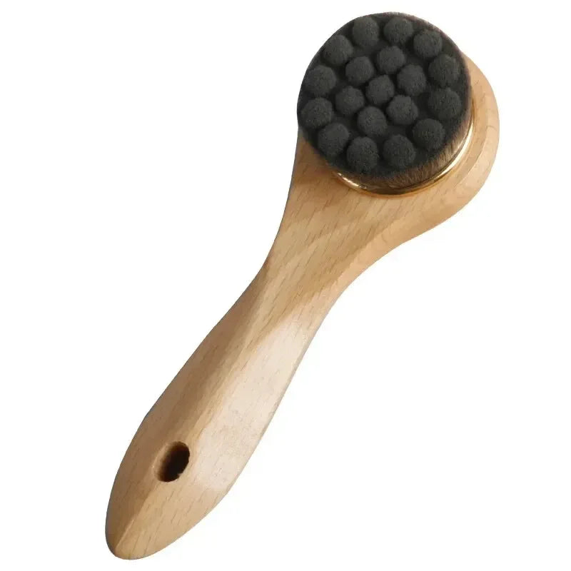 Wooden Beech Handle Manual Face Wash Brush | Eco-Friendly Facial Cleansing Brush Peaceful Pleasures Health and Wellness