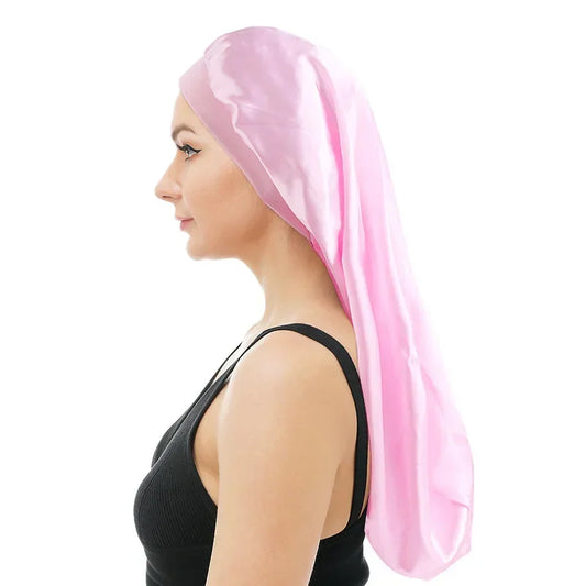 Satin Sleep Cap | Wide Elastic Bonnet for Long Hair Care Satin Sleep Bonnet Peaceful Pleasures Health and Wellness