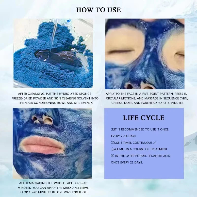 Blue Copper Peptide Sponge Spicule Collagen Skin Renewal Mask