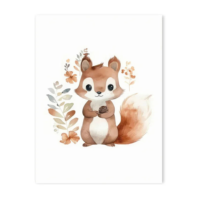 Cute Animal Canvas Wall Art for Kids Bedroom & Nursery