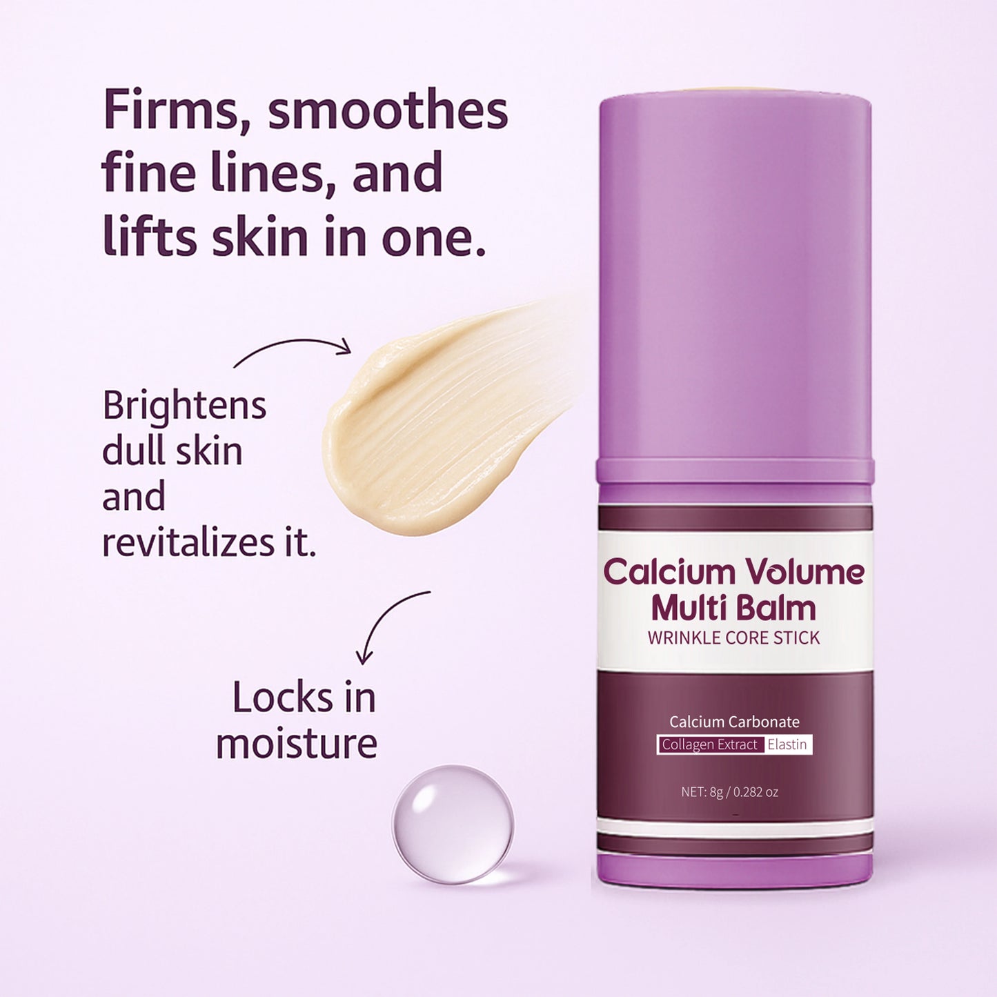 Calcium Volume Multi Balm for Smoothing Fine Lines Firms and lifts Eye Skin Wrinkle Stick for Unisex Brightens and Soothes Skin Peaceful Pleasures Health and Wellness