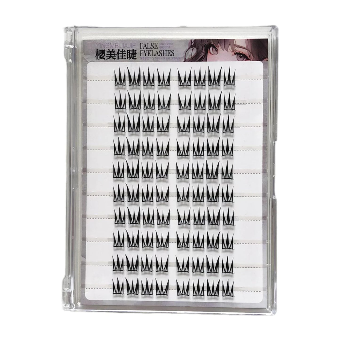Large Capacity False Eyelashes V-shaped Cross Design Fluffy Natural Curly Lashes Extension For Daily Wear Perfect Eye Makeup Peaceful Pleasures Health and Wellness 10Row 80 strand