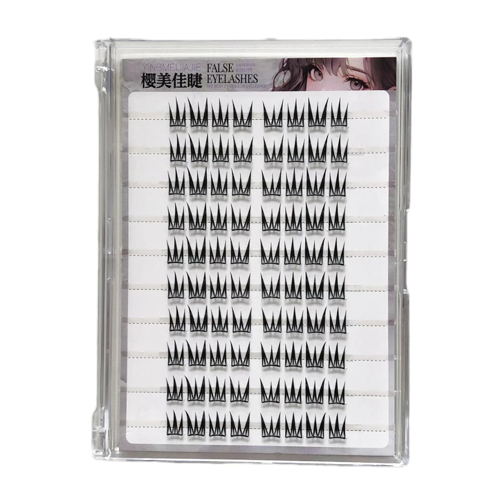 Large Capacity False Eyelashes V-shaped Cross Design Fluffy Natural Curly Lashes Extension For Daily Wear Perfect Eye Makeup Peaceful Pleasures Health and Wellness 10Row 80 strand