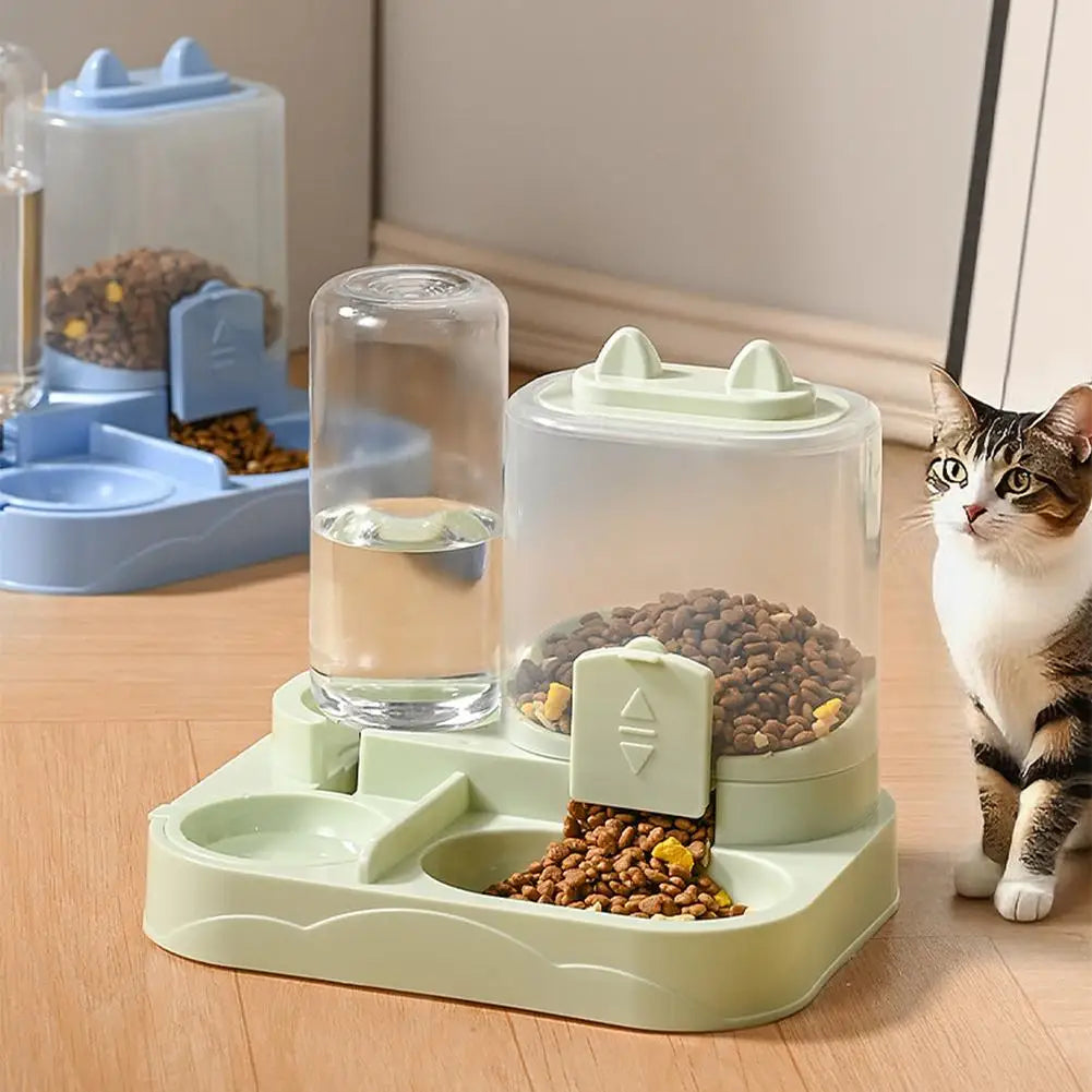 All-in-One Cat Feeder & Water Dispenser | Dual Bowl, 4 Colors