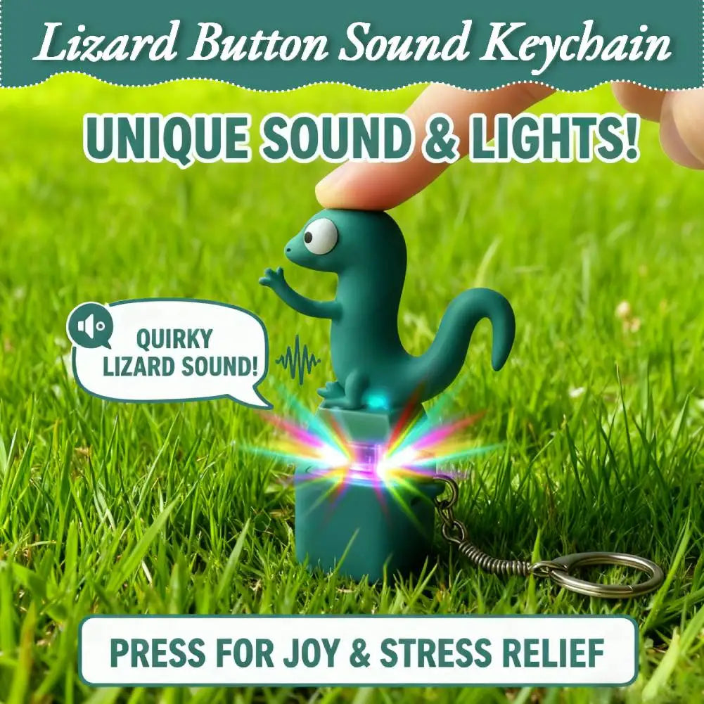 Lizard Sound Keychain – Rechargeable, LED Lights, Stress Relief Peaceful Pleasures Health and Wellness