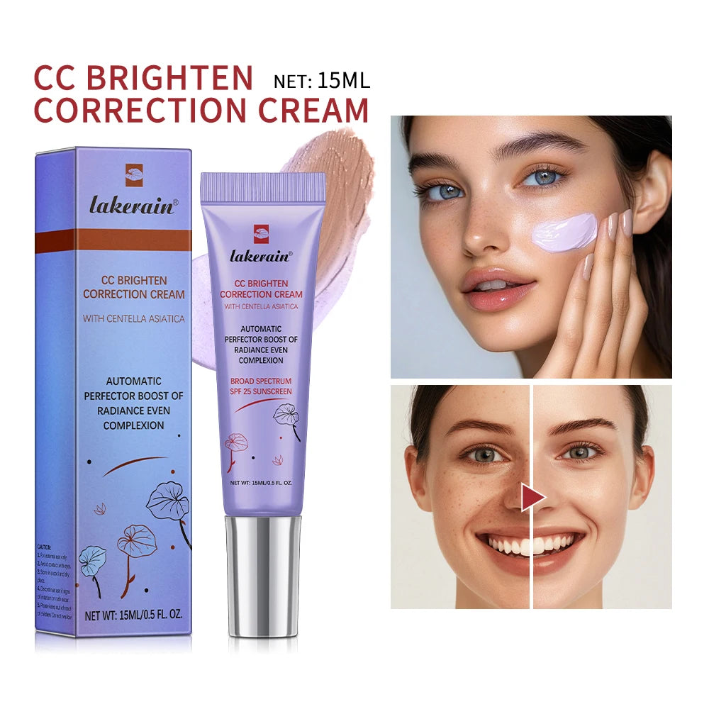 CC Red Correction Cream Liquid-Based Full Coverage Cream Waterproof Long-Lasting Correct Redness Foundation Korean Face Cosmetic Peaceful Pleasures Health and Wellness 02 green