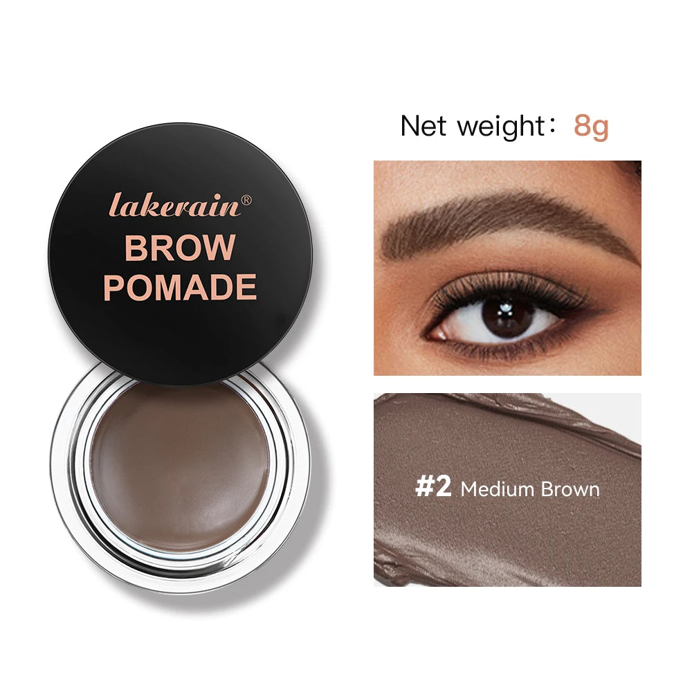 Lakerain Brow Pomade Long-Lasting Waterproof Sweatproof Natural Brown Black Smooth Eyebrow Brow Tint Pencil Makeup Cosmetics Peaceful Pleasures Health and Wellness 2Medium Brown