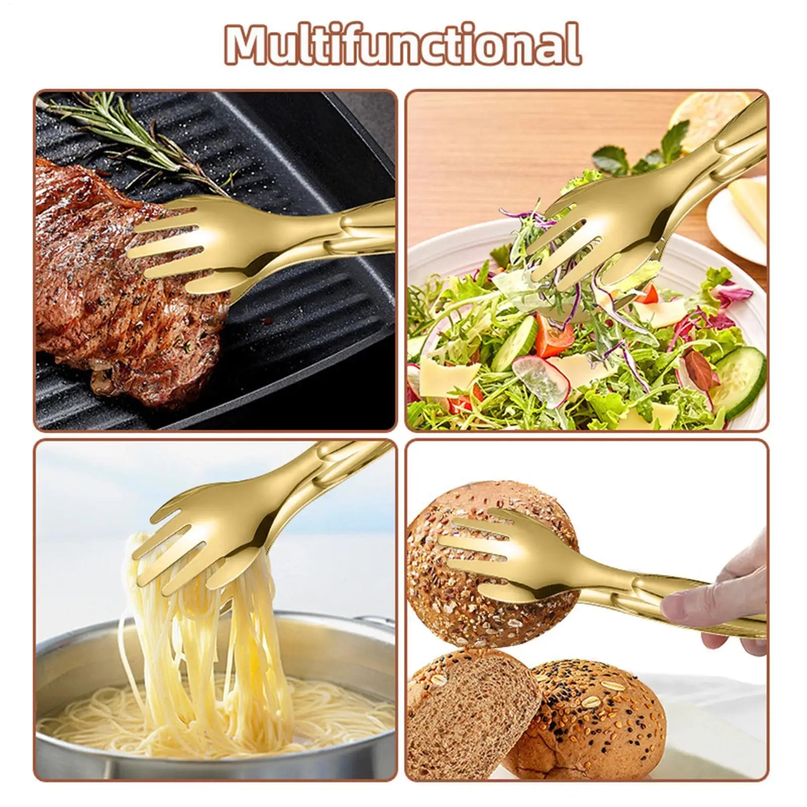 Professional Heat-Resistant Cooking Tongs Heavy Duty Stainless Steel Kitchen Gripper For Grilling Serving BBQ Camping & Catering Peaceful Pleasures Health and Wellness