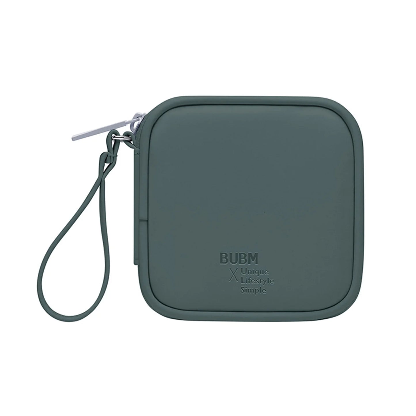 PU Cable Organizer Bag Waterproof with Multiple Compartments for Charging Cables Data Cords and Earphones Peaceful Pleasures Health and Wellness Lake green About 10x10x2.5 cm