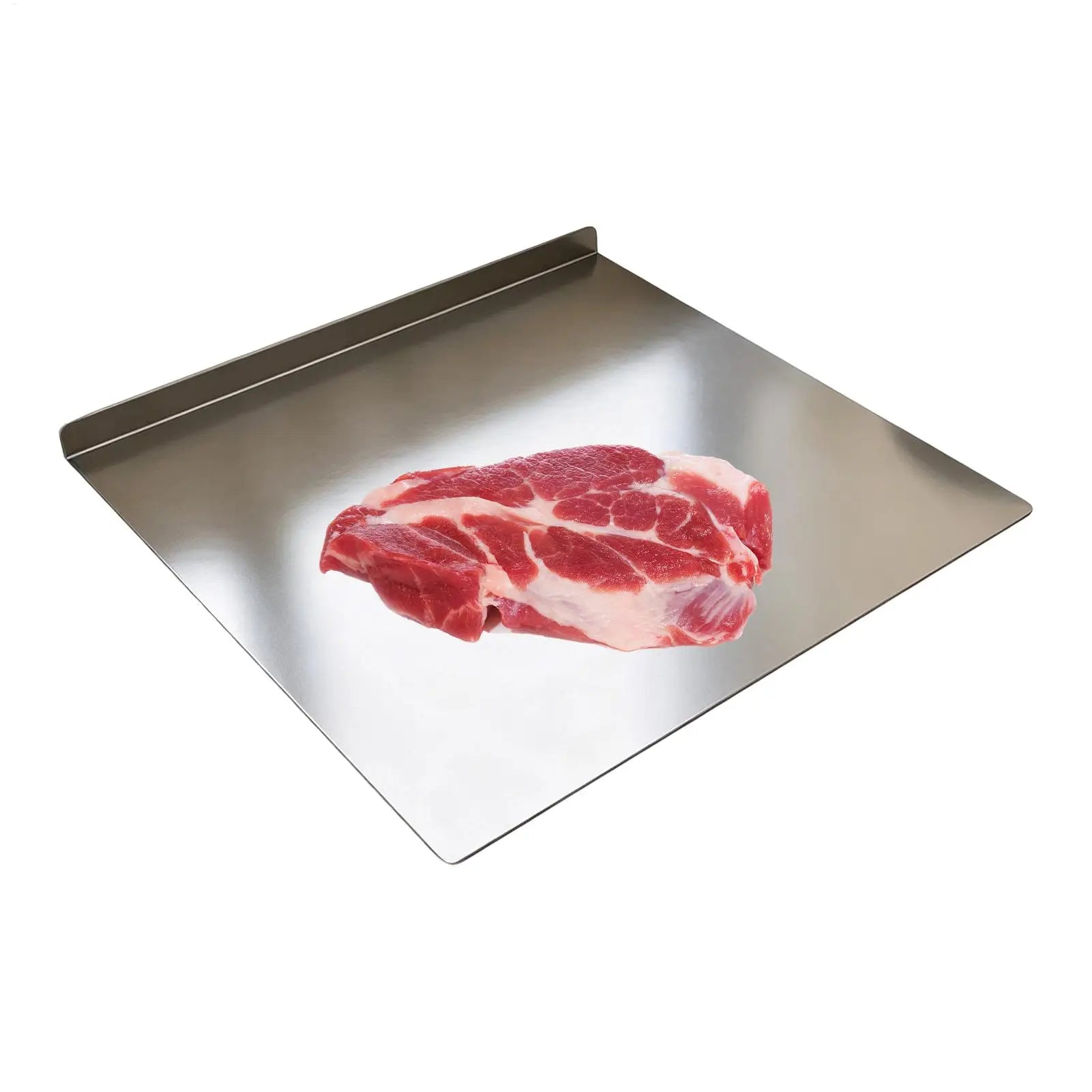 Stainless Steel Cutting Board with Lip Large Stainless Steel Non-Slip Chopping Tool Countertop Cutting Board for Raw Cooked Peaceful Pleasures Health and Wellness