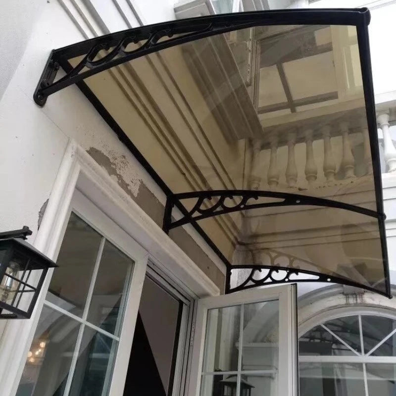 Good Clear Arched Polycarbonate Window Door Awning Shade Canopy Canopies Wall Mounted Roof Rain Shelter Front Door Peaceful Pleasures Health and Wellness