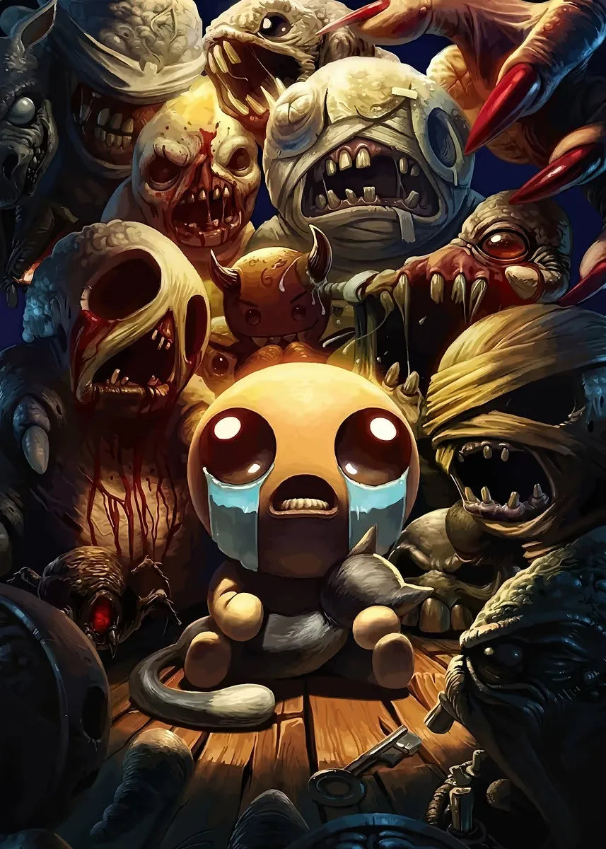 Binding of Isaac Canvas Wall Art | Roguelike Game Poster Print