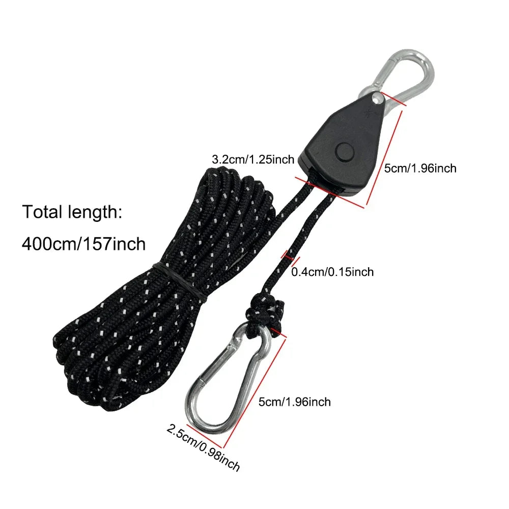 6-Pack 4mm Reflective Tent Guy Ropes with Twist Tighteners