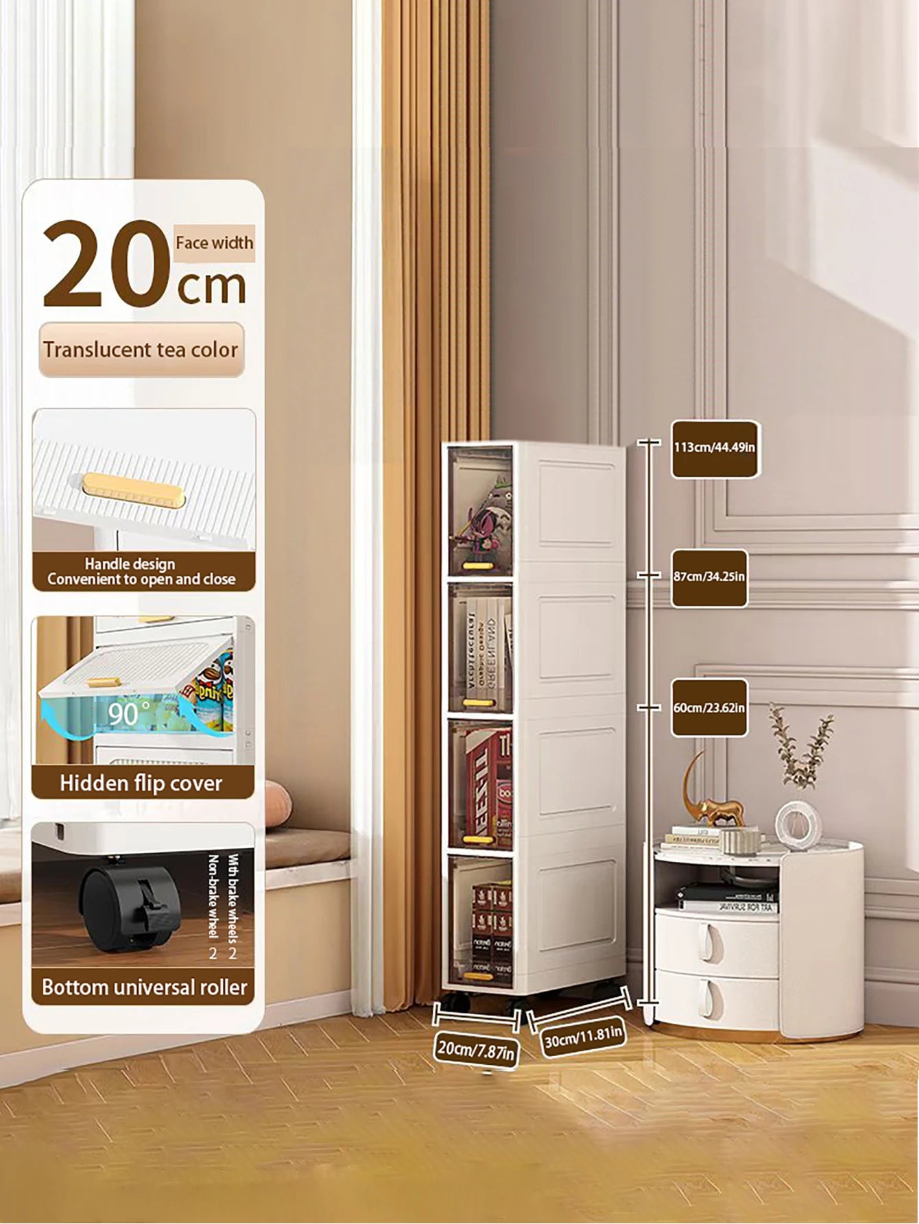 Ultra-Thin Gap Storage Cabinet for Kitchen & Bathroom Peaceful Pleasures Health and Wellness 4 Layers United States