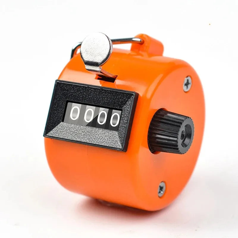 Manual Recording Mechanical Counter Four Digit Traffic Warehouse Points Cargo Readings Digital Counting Peaceful Pleasures Health and Wellness Orange