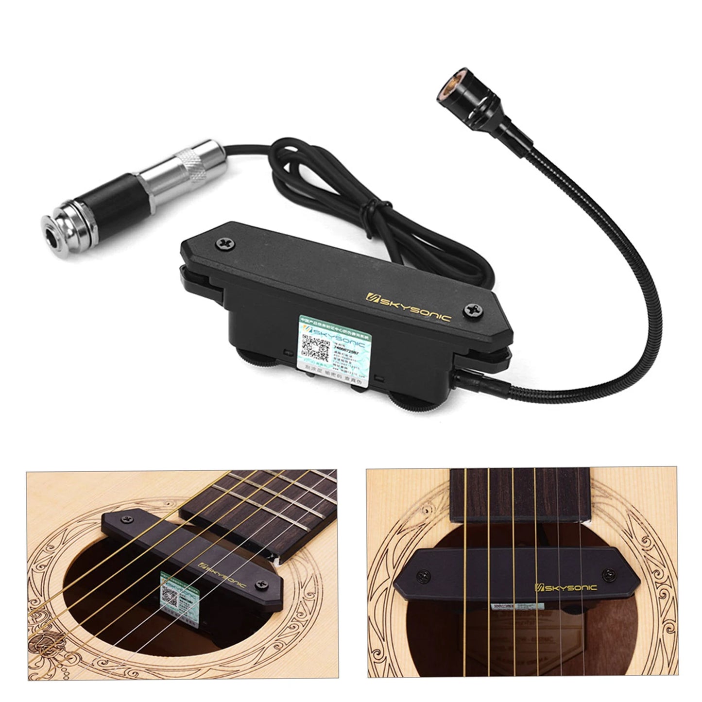 SKYSONIC T-902 Acoustic Guitar Active Soundhole Pickup Magnetic