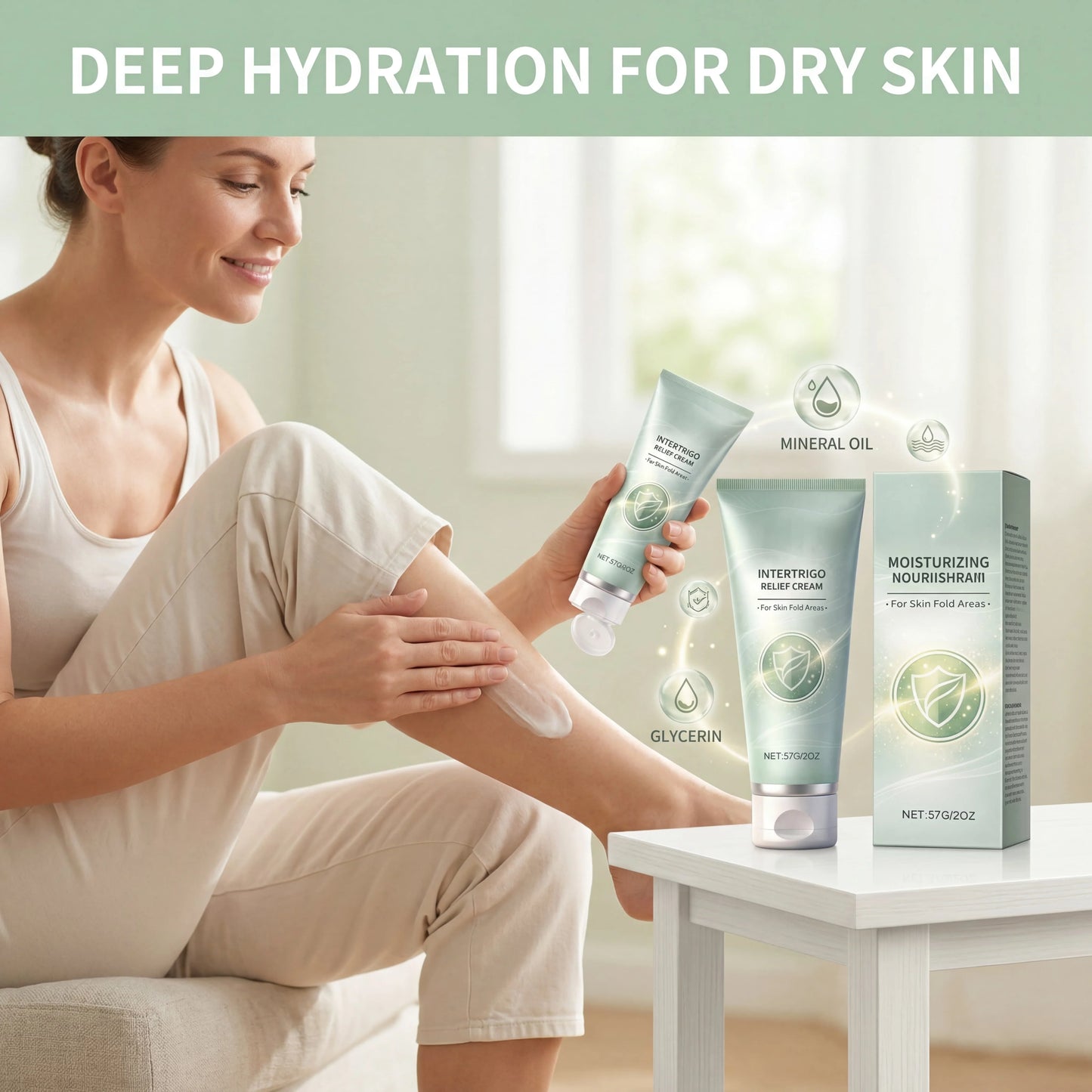 Hydrating Body Cream Lotion Moisturizing Cream Mineral Oil Formula NonGreasy Fast Absorbing Daily Care Sensitive Skin Peaceful Pleasures Health and Wellness